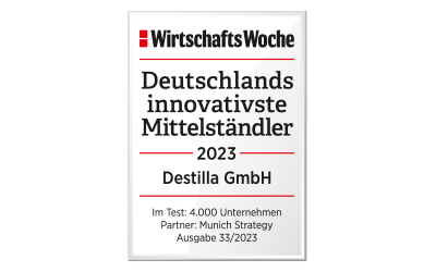 Destilla is part of the ranking „Deutschlands 100 innovativste Mittelständler“ (Germany‘s 100 most innovative middle-sized companies) for the fourth time